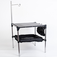 Table pliante en aluminium d'extérieur de 36 cm - Imperméable, portable, pliable, montage pratique pour le camping et les pique-niques, mobilier d'extérieur