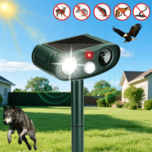 Répulsif Solaire Ultrasonique Amélioré 2026 pour Extérieur, Étanche IP65, Contre les Cerfs, Lapins, Chiens et Chats, avec Détecteur de Mouvement - Product Image 3
