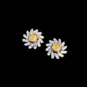 Xinfly Wholesale Au750 <b>Fine</b> Jewelry Custom Classic 0.28ct Yellow 18K Real Gold Pinwheel-Shaped <b>Stud</b> <b>Earrings</b> - Product Image 3