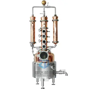 Vodka destilador de cobre rojo espíritu/etanol máquina de destilación alambique columna todavía con filtro de carbono 100L 200L500L