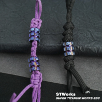 Colliers pendentifs en titane avec perles, motif météorite gravé, revêtement DLC, en titane TC4, 2g – Vente chaude