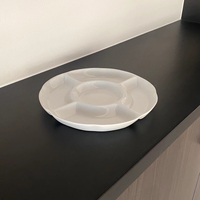 Plats à fruits divisés en 5 compartiments en porcelaine, plateau de service pour collations pour hôtel, restaurant, mariage