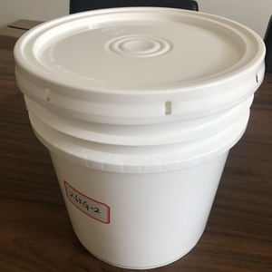 Cubo de plástico redondo de 2,65 galones Contenedores de almacenamiento de alimentos Cubos de helado de 10 litros con tapa y ASA, transparente/blanco - Product Image 1