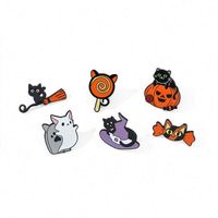 Pin Enamel kucing katak ajaib kartun hewan desainer baru topi Halloween imut Aksesori baju bros jumlah besar untuk pernikahan anak-anak