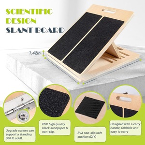 Planche de tension en bois Dispositif de tension incliné réglable pliant à usage domestique pour étirer les muscles du mollet - Product Image 3