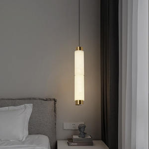 Lustre de chevet en marbre naturel espagnol Restaurant de luxe bar Chambre à coucher principale Designer Porche d'entrée Suspension suspendue - Product Image 6