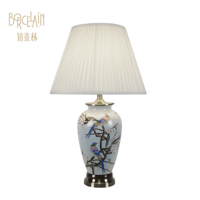 Chinese Wholesale Home Decoration Porcelain Decorative American Style Hotel Restaurant Bed Side Mosaic Ceramic Table Lamp Modern