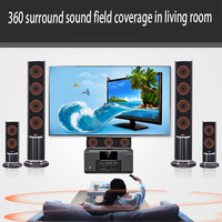 KYYSLB Ensemble Audio Home Cinéma 5.1 Salon Amplificateur Haut-Parleur Audio Son Surround 3D TV Karaoké Colonne Enceinte