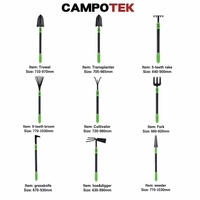 Herramienta de trasplante extensible de 28-38 pulgadas con mango largo, agarre ergonómico verde mate acanalado y orificio para colgar, pala de jardinería para plantar