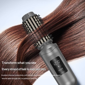 <span class=keywords><strong>Brosse</strong></span> Coiffante Portable Anti-Brûlure à Ions Négatifs 2-en-1 avec Soin des Cheveux, Peigne Lisseur et Boucleur à Dents Larges Rechargeable 2600 mAh - Product Image 3