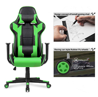 Chaise d'ordinateur de jeu de luxe Gamer Massage en cuir pu led rgb violet noir blanc rose Scorpion Racing chaise de jeu avec repose-pieds