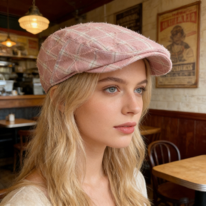 Nuovo Berretto in Denim con Motivo a Diamanti, Cappello Casual Versatile da Donna in Stile Coreano (Modello Instagram) - Product Image 6