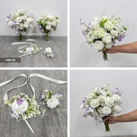 DKB 2027 Nouveau bouquet de mariée en cascade, luxueux bouquet de mariée en soie blanche artificielle, décoration de mariage