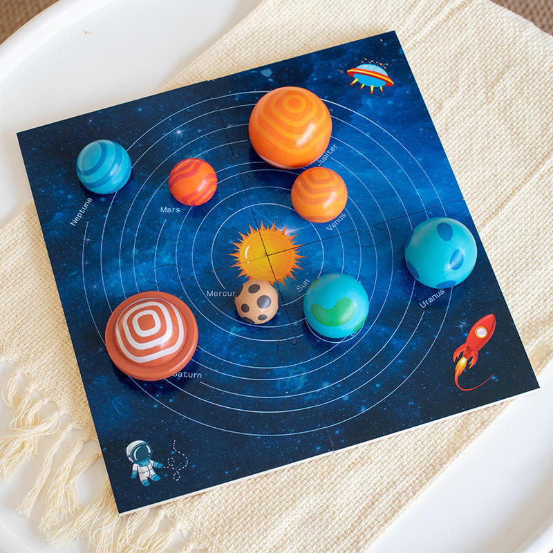 Solar System Model Puzzle Solar System Planetary Cognitive Board 3D Jigsaw Puzzle DIY Toy Sensory ...