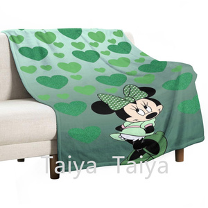 2024 mới đến phim hoạt hình chuột <span class=keywords><strong>Snoopy</strong></span> Sponge Bob karol G in mỏng dày flannel lông cừu du lịch Nap ném chăn - Product Image 1