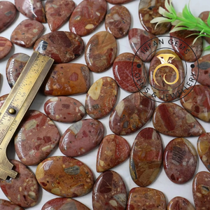 Jaspe Breccia Orbiculaire Qualité A, Cabochon 100% Naturel, Pierre Précieuse Libre pour la Fabrication de Bijoux - Product Image 1