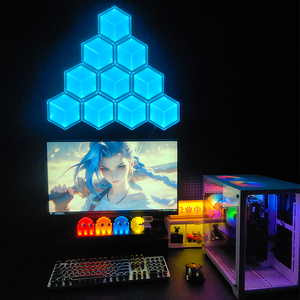 3D <span class=keywords><strong>LED</strong></span> Wand leuchte Hexagon RGB Smart Light Bunt veränderbare App-Steuerung Musik synchron isation Wifi Modulares Licht für Spielzimmer - Product Image 2