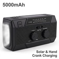 Radio de Supervivencia Solar con Manivela, Batería Interna de 5000 mAh, Luz de Lectura, Alarma SOS, Linterna LED, Suministro de Emergencia Nocturna