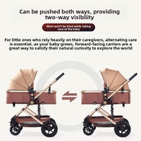 Kereta Dorong Bayi Mewah 3-in-1, Walker & Carrier, Kereta Mobil, Buggy Lipat, Troli Ringan untuk Perjalanan, untuk Anak Usia 3 Tahun