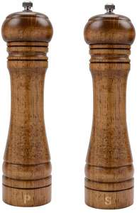 Ensemble de moulin à sel et à poivre, broyeur à sel et à poivre en bois élégant avec moulin en céramique - Product Image 4