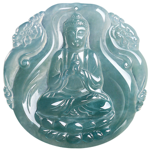 Pendentif en jade naturel double dragon Bouddha Soleil Éclatant, déesse protectrice du signe du zodiaque singe, Bouddha âme sœur - Product Image 5
