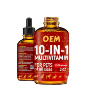All Pets Multivitamines liquides 10-en-1, 1200 gouttes, 2 oz, pour chiens, chats, furets, lapins, hamsters, soutien quotidien de la santé