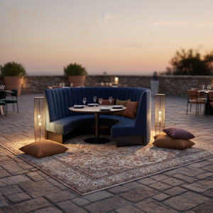 Vente en gros de meubles modernes pour café, hôtel, restaurant, salle à manger ronde en bois sièges d'angle, canapé, table et chaises pour café, projet d'ensemble - Product Image 3