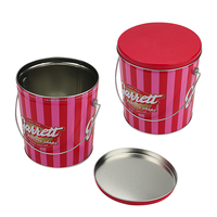 Boîtes de popcorn vides décoratives sans plastique à impression personnalisée Conteneurs en fer blanc du Nouvel An chinois Seau en métal pour biscuits alimentaires avec couvercle