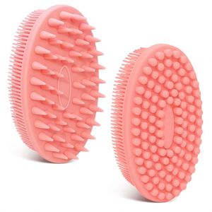 Dual-Side Eco-Friendly Food Grade <b>Silicone</b> <b>Loofah</b> Body Brush & Bath Shower Scrubber 2-in-1 Shampoo Wash Brush - Product Image 1