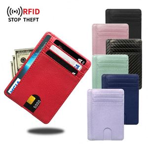 Women Rfid Slim <b>Wallet</b> Pu Leather Luxury Mens Business Id Card <b>Holder</b> Custom Logo Credit Card <b>Holder</b> - Product Image 3