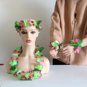 Tropical Hawaïen Hibiscus Artificielle Fleur Collier Artificielle Hawaïen Leis Hawaii Lei Ensemble En Gros Soie Leis Guirlande Guirlande - Product Image 2