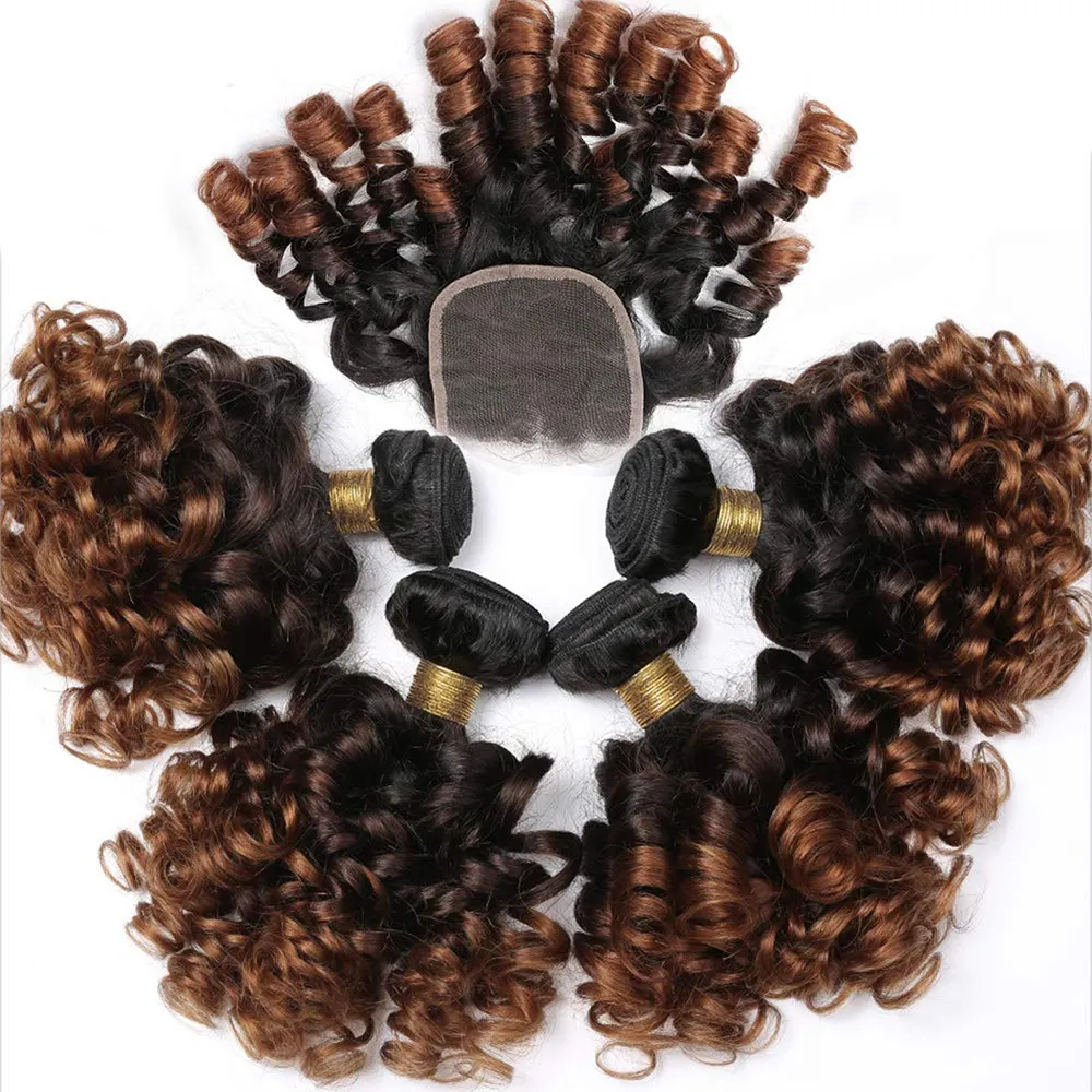 Uniky फैक्टरी मूल्य मानव बाल बंडलों 1B/4/30 रंग का बाल बंद होने के साथ उछालभरी घुंघराले बाल बुनाई बंडलों के लिए सभी महिलाओं