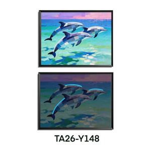 Arte Abstracto de Pared con Luz LED, Diseño Geométrico de Animales, Cuadro Enmarcado Moderno para Sala de Estar, Pintura Grande para Colgar en la Pared - Product Image 6