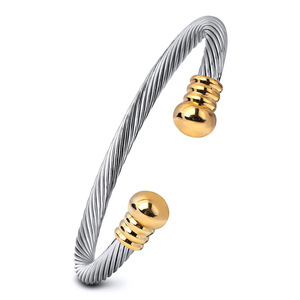 European American Minimalist Cable Bead <b>Bracelet</b> 5mm 304 Stainless Steel <b>Adjustable</b> Opening Unisex Jewelry - Product Image 5