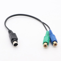 S-Video Erkek - Çift RCA Dişi Adaptör Kablosu, Mini-DIN AV Dönüşüm Kablosu Toptan Tedarikçisi