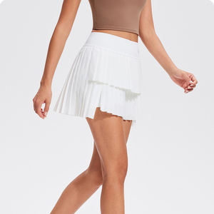 Set celana pendek olahraga wanita, antiselip, dengan saku dapat disesuaikan untuk Yoga/tenis/Golf fitur peregangan gaya anak perempuan - Product Image 5