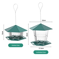 Mangeoire à oiseaux suspendue télescopique pliable avec ports anti-évasion, écologique et durable, pour jardin et cour