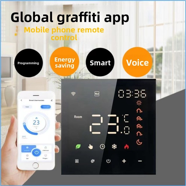 Smart I-Thermostat Wi-Fi App Control for Water/electric Underfloor Heating Wall-mounted Boilers; Supports Google Assistant