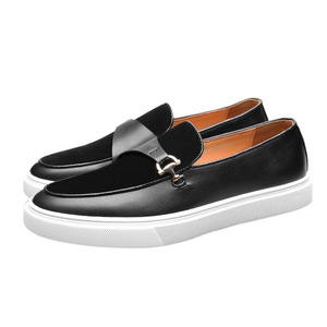 Mocassins rétro pour hommes à lacets, dessus en cuir artificiel blanc, semelle épaisse en caoutchouc, chaussures confortables pour le bureau et la carrière - Product Image 5