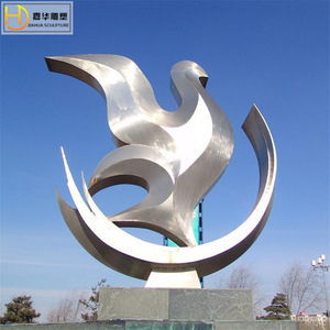 Jiahua Stainless Steel Sculpture Abstract Geometric Outdoor Mirror Metal Garden Landmark Floor Mount - Product Image 4