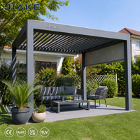 Pergola en aluminium Jiake 4x3m avec toit à lames motorisé pour jardin, patio, villa, auvent à lames autoportant OEM/ODM