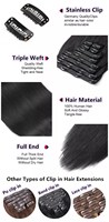 Extensions de cheveux à clipser sans couture en gros d'usine, cheveux humains vierges alignés sur les cuticules pour le coiffage féminin