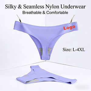 Slip Donna a Vita Bassa Senza Cuciture in Nylon Morbido Effetto Seta Ghiaccio Traspirante Confortevole con Controllo Pancia Taglie L-4XL - Product Image 3