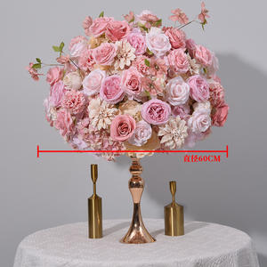 Wedding Event <b>Decoration</b> <b>Table</b> Flower Centerpiece 60cm Artificial Rose Flower Ball Pink Wedding Flower Centerpiece 2pcs Gl-hc002 - Product Image 4