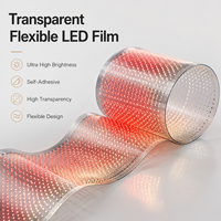 Écran LED transparent flexible adhésif LEDTAO à super luminosité, film LED transparent pour écran publicitaire