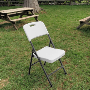 Chaises pliables noires pliables en plastique usagé <span class=keywords><strong>chaise</strong></span> de <span class=keywords><strong>terrasse</strong></span> de jardin en résine résistante pour l'extérieur - Product Image 1
