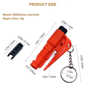 3 Trong 1 Đa Chức Năng Nhựa Keychain Xe Khẩn Cấp Công Cụ Thoát Khỏi Với Báo Động Còi Cửa Sổ Ngắt Vành Đai Cắt - Product Image 3