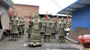 Scultura antica cinese imperatore di Qin Terracotta statua a grandezza naturale per la vendita - Product Image 3