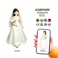 Poupée en peluche personnalisée en forme de robe de mariée blanche, vente directe d'usine, haut degré de réalisme, poupées de haute qualité, jouet en peluche personnalisé