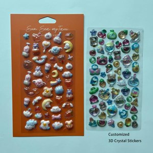 맞춤형 <span class=keywords><strong>3D</strong></span> 버블 스티커 크리스탈 양각 스티커 릴리프 스티커 크리스탈 다이아몬드 어린이 장식용 돔 에폭시 스티커 - Product Image 1